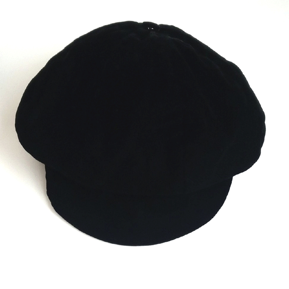 Bergdorf Goodman Vintage Black Velvet Baker Boy Cap By Corinne Hatton Size M - Picture 5 of 8